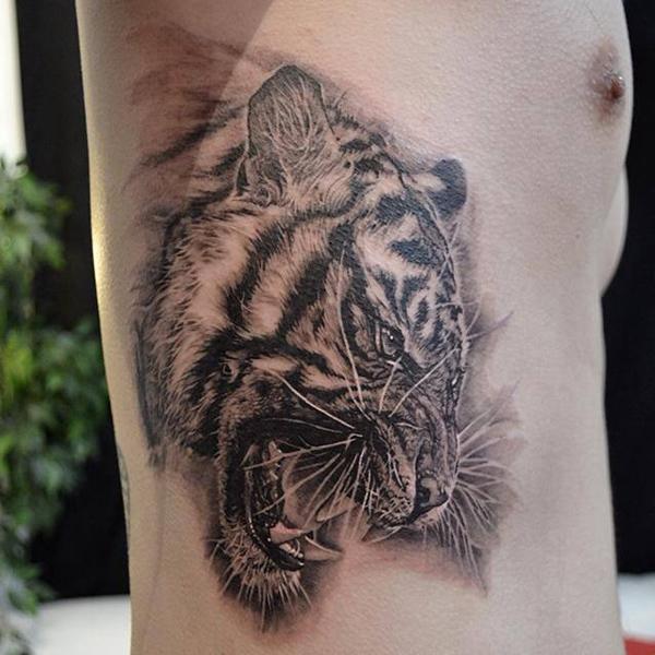 Lizard's Skin Tattoos: Tiger Face by Niloy