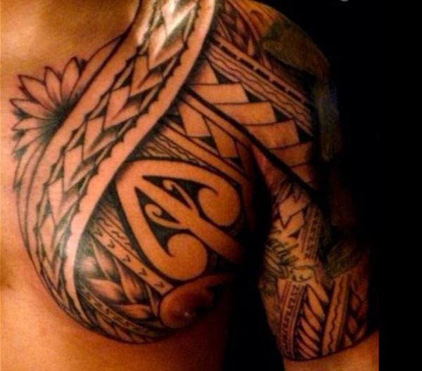 tahitian chest tattoo