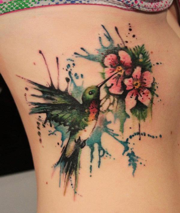 Watercolor Hummingbird Tattoo  TATTOOGOTO