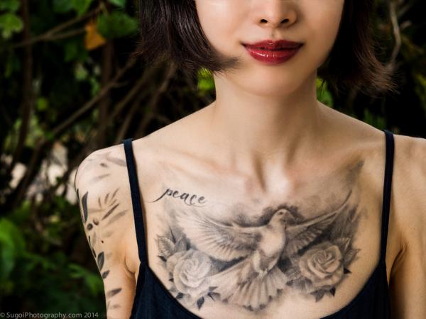 dove tattoos with clouds for girls