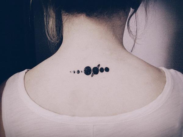 solar system silhouette tattoo