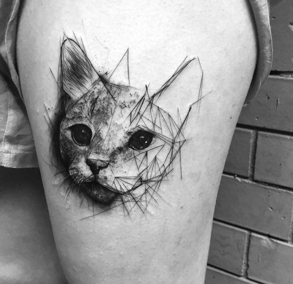 Cat face tattoos