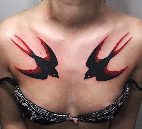 Swallow Tattoo On Chest  Tattoo Designs Tattoo Pictures