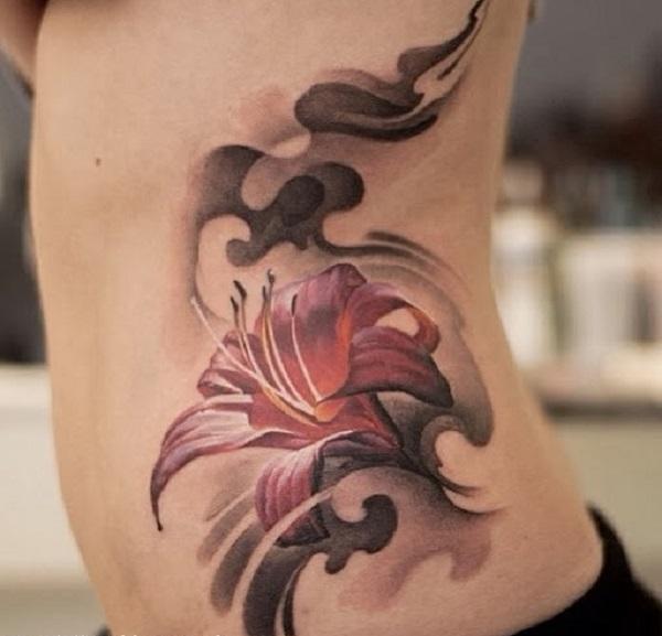 Side tattoos  flower tattoos  colored flower tattoos  Side tattoos Flower  tattoos Tattoos