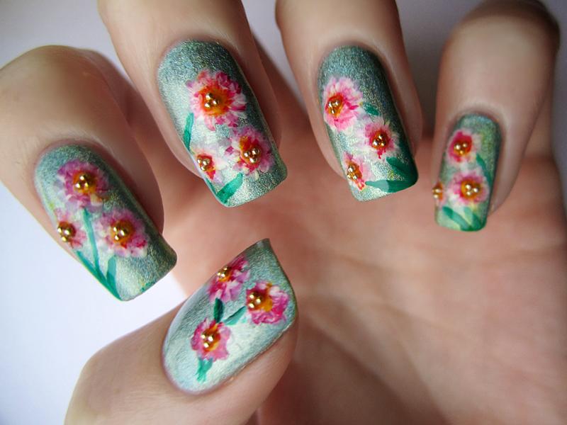 50 Flower Nail Art Designs | Art and Design