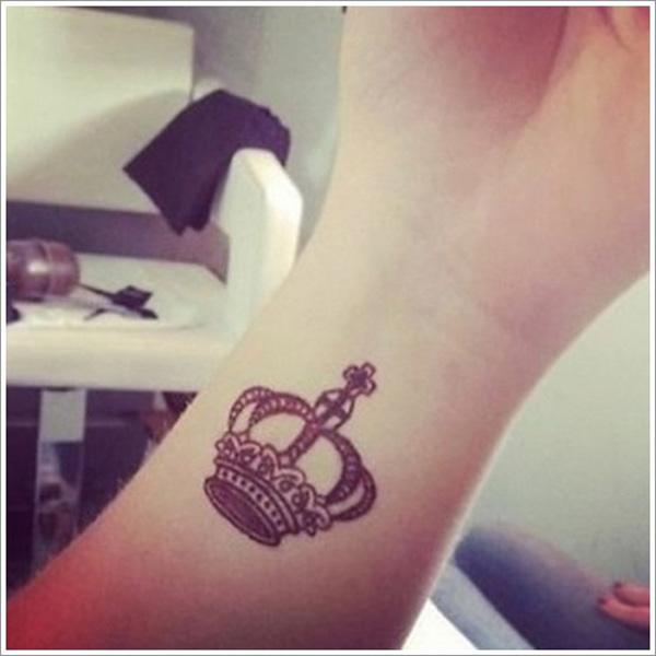 princess crown tattoos for girls