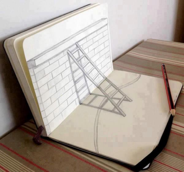 Realistic Ladder by pencil