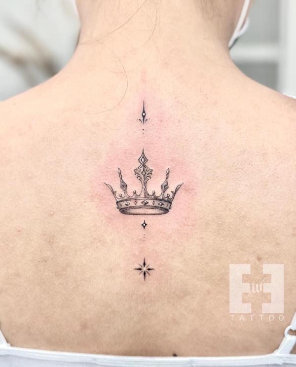 crown tattoos on foot