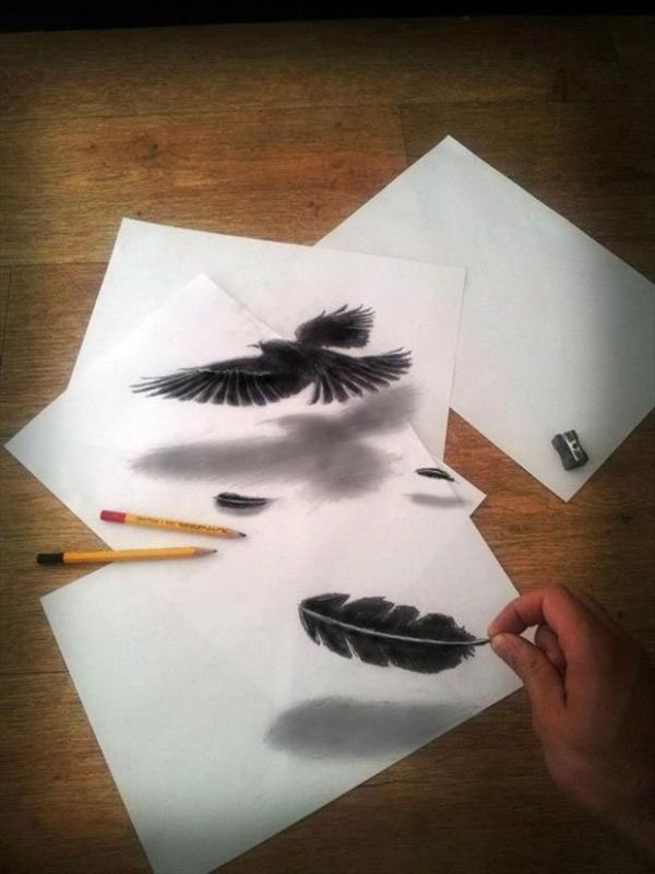 3d art drawing on paper