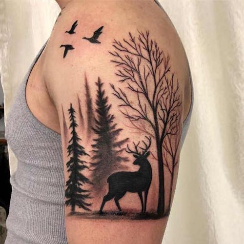 Deer Tattoo | Deer head tattoo, Animal sleeve tattoo, Deer tattoo