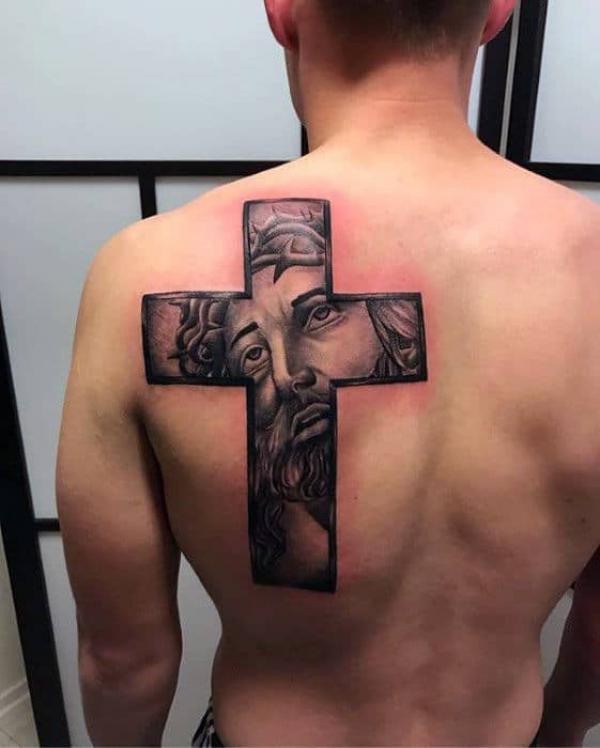 jesus on cross tattoo design
