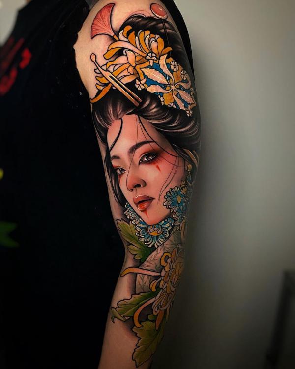 110 Beautiful Geisha Tattoos You will Love | Art and Design