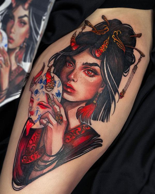 110 Beautiful Geisha Tattoos You will Love | Art and Design