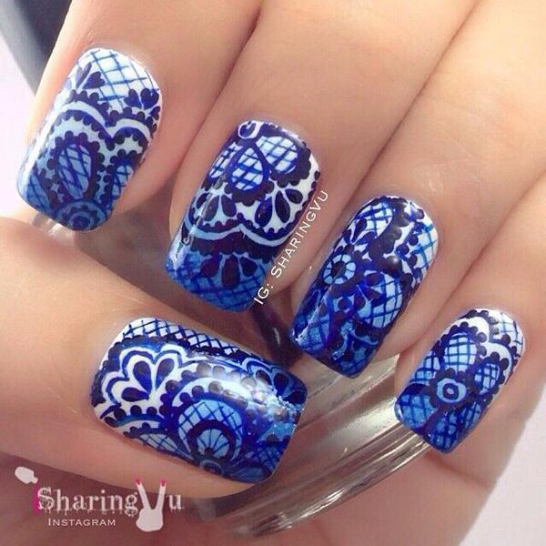 45+ Lace Nail Designs | Art and Design