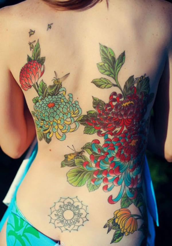 Red Chrysanthemum tattoo