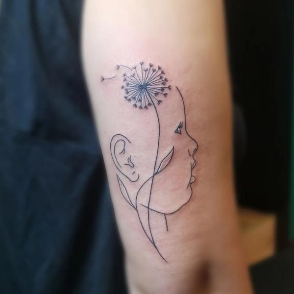 Dandelion flower and fairy temporary Tattoo - dream big black tatoos body |  eBay