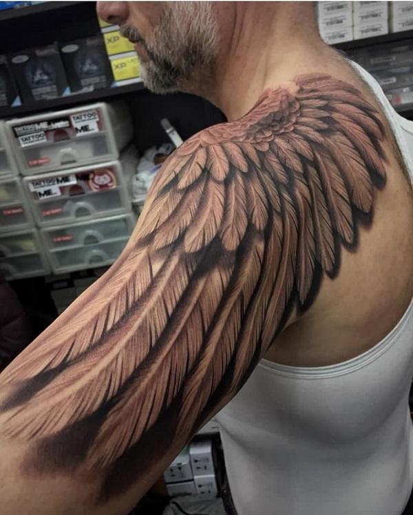 BlackArt  Wing tattoo on shoulder Wing tattoos on back Wings tattoo