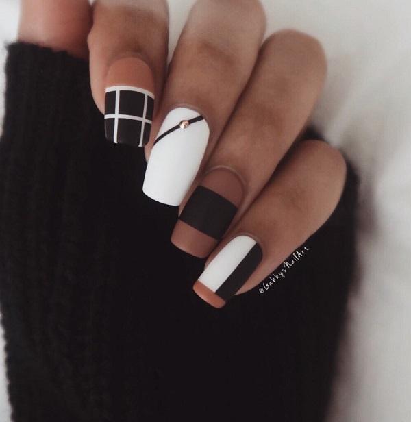 60 Examples Of Black And White Nail Art Cuded