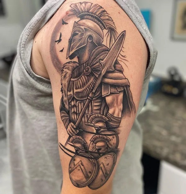 1sheet Gladiator Spartan Warrior Adult Temporary Tattoo For Men's Forearm,  Waterproof Arm Sleeve Tattoo Sticker For Women | SHEIN