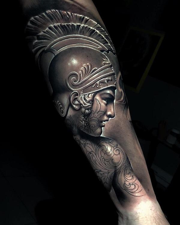 female warrior tattoo