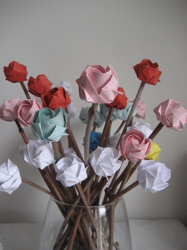 Papierfaltkunst Origami Rose Freshouse