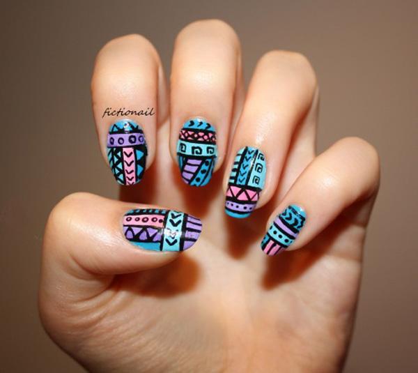 65 Colorful Tribal Nails Make You Look Unique | Art and Design