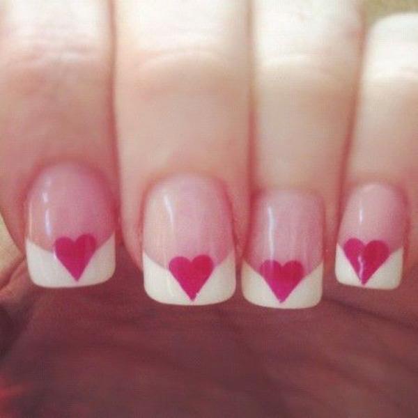 41 A Heart French Manicure