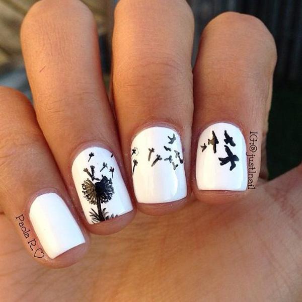 30+ Dandelion Nail Art Designs | Art and Design