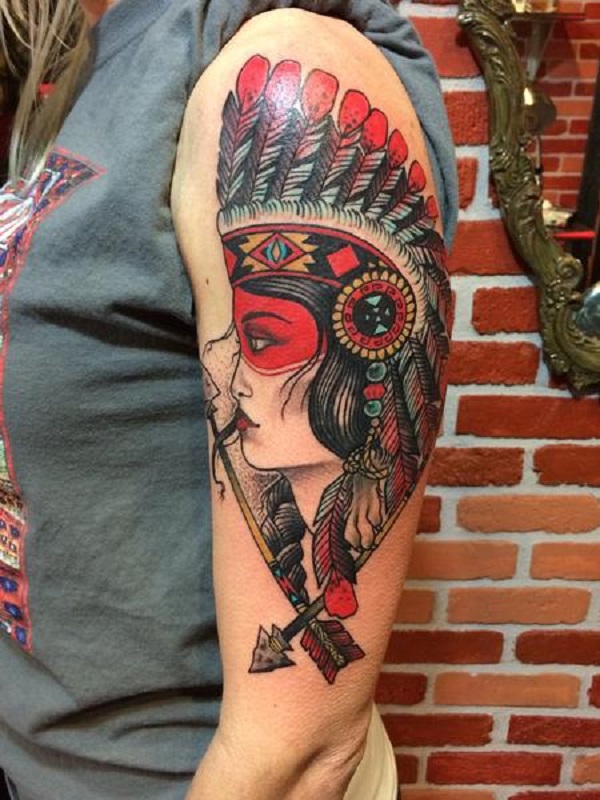 Red Indian Tattoo for Parlour