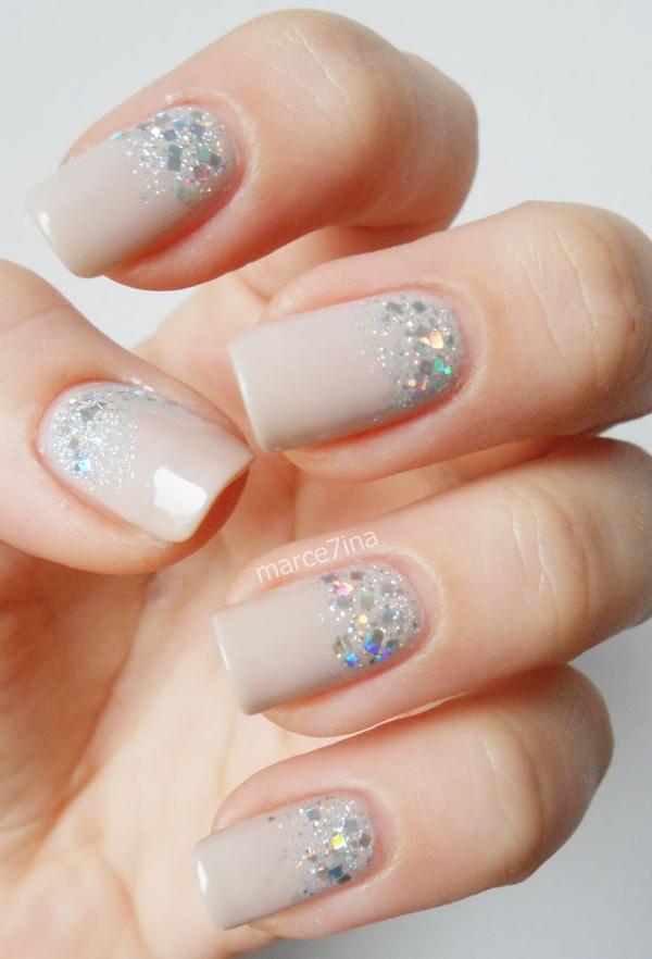 light pink sparkly nails