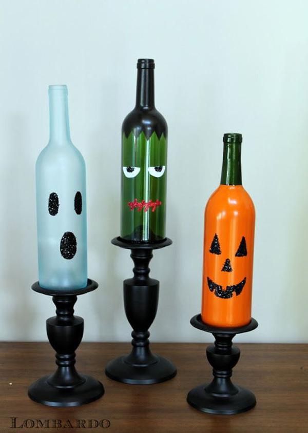 DIY Halloween Wine Bottles