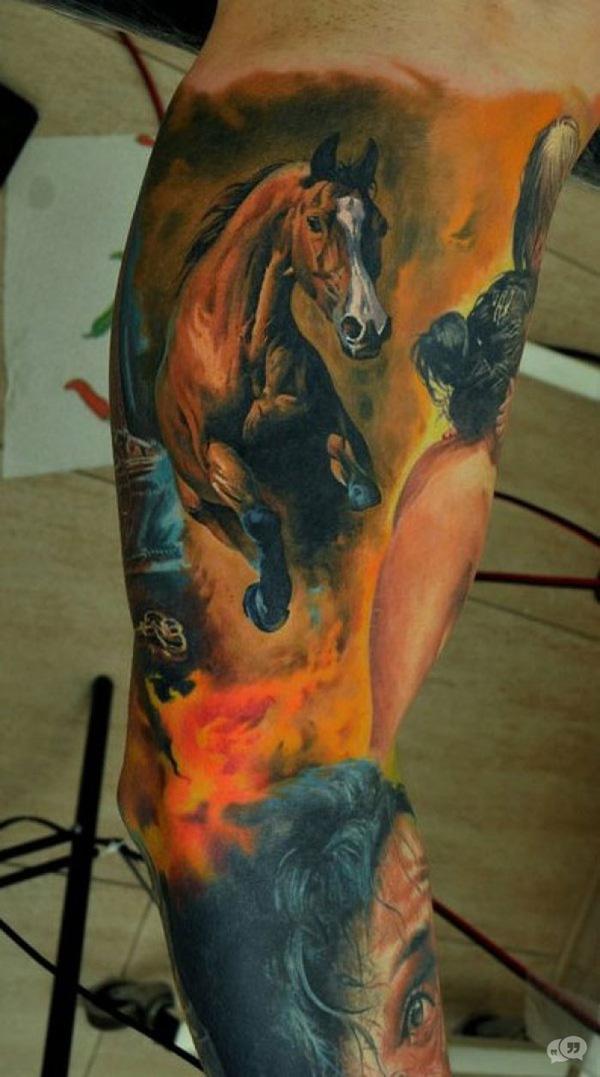 Horse portrait 🐴 #tattooartist #horsetattoo #tattoo #needlejig #after... |  TikTok