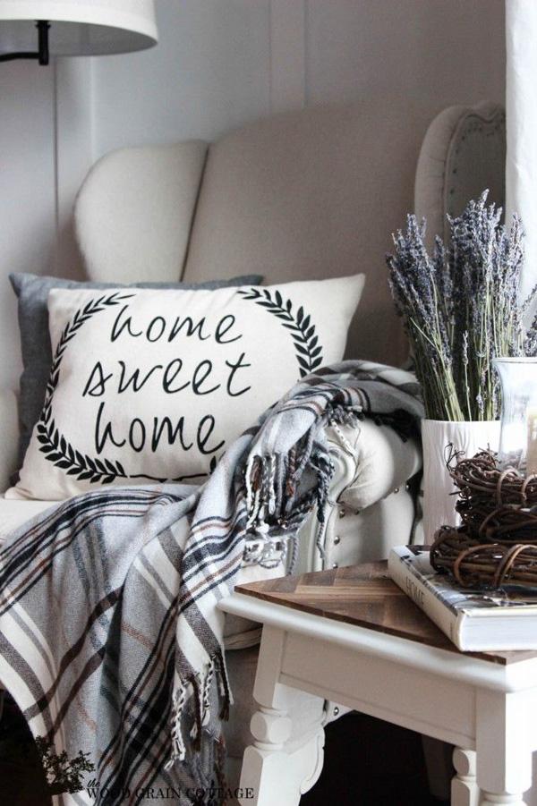 Make a Cottage Farmhouse Home Sweet Home Pillow