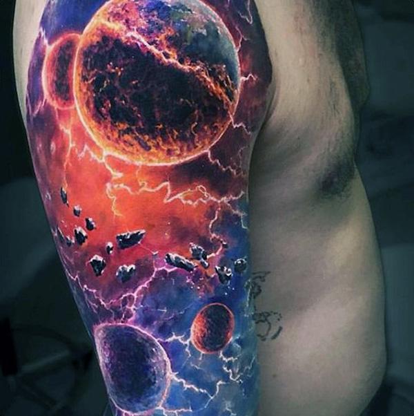 3d Galaxy Tattoo On hand