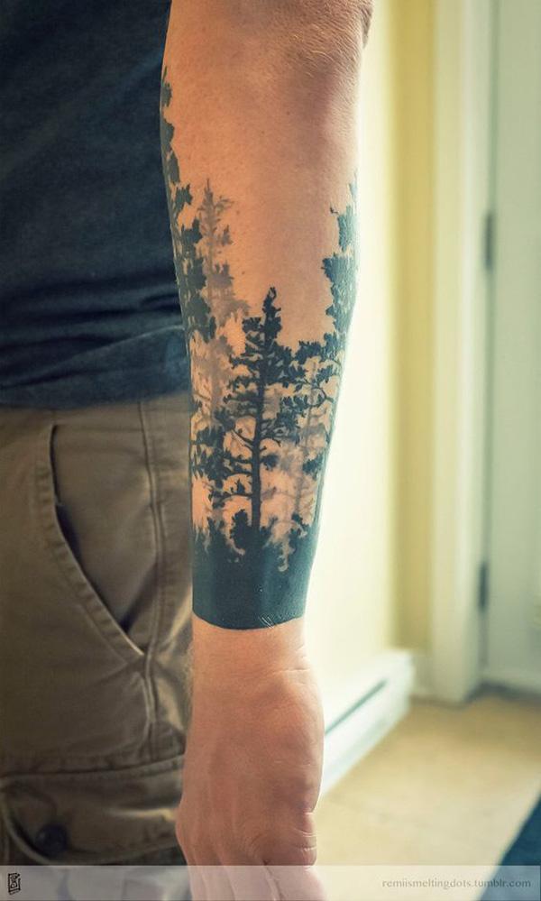 Download Tattoo Sleeve Wolf In Forest Pictures | Wallpapers.com