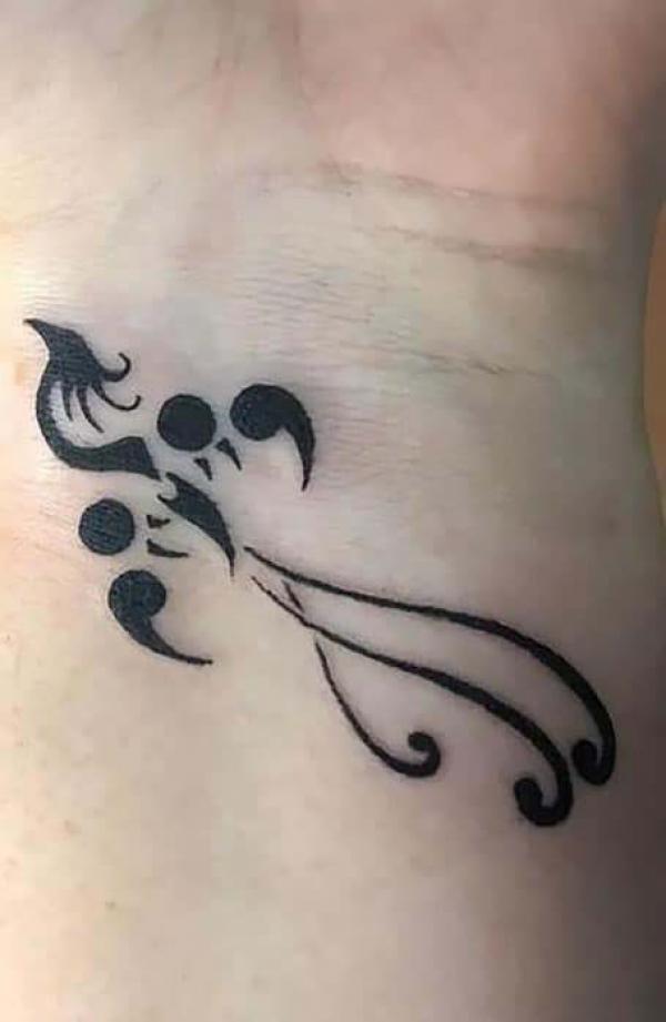 Semicolon Temporary Tattoo, Pre-cut - Etsy