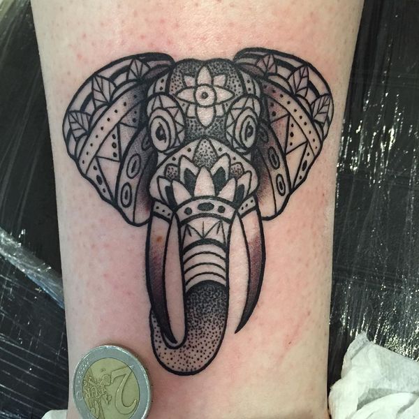 tribal elephant head tattoos