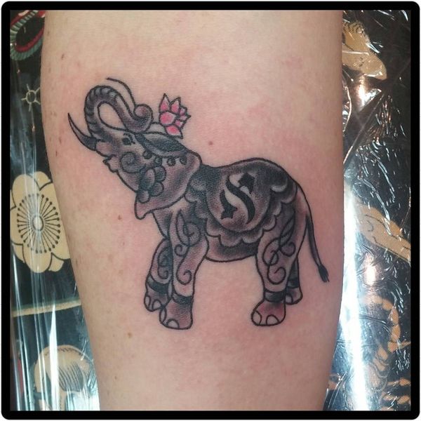 Cute Small Party Elephant with Henna Tattoos by Sara Eve TattooNOW