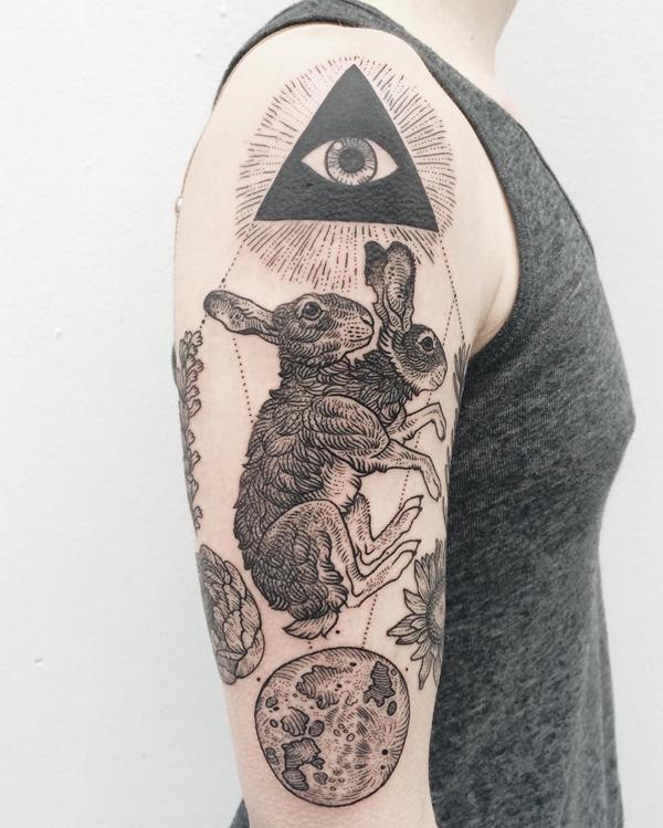Japanese Bloodthirsty Rabbit Tattoo Idea  BlackInk