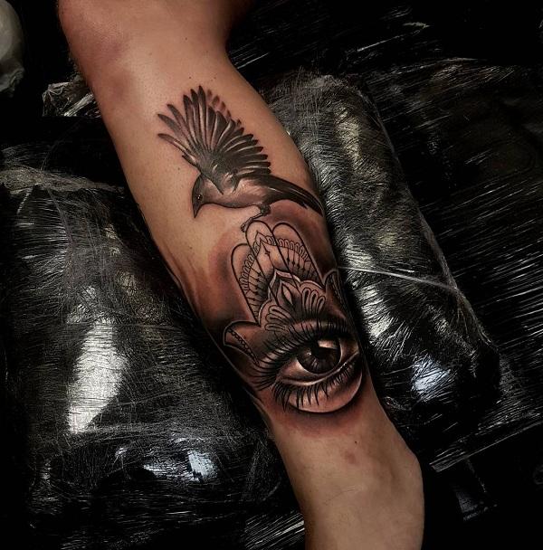 evil eye hand tattoos