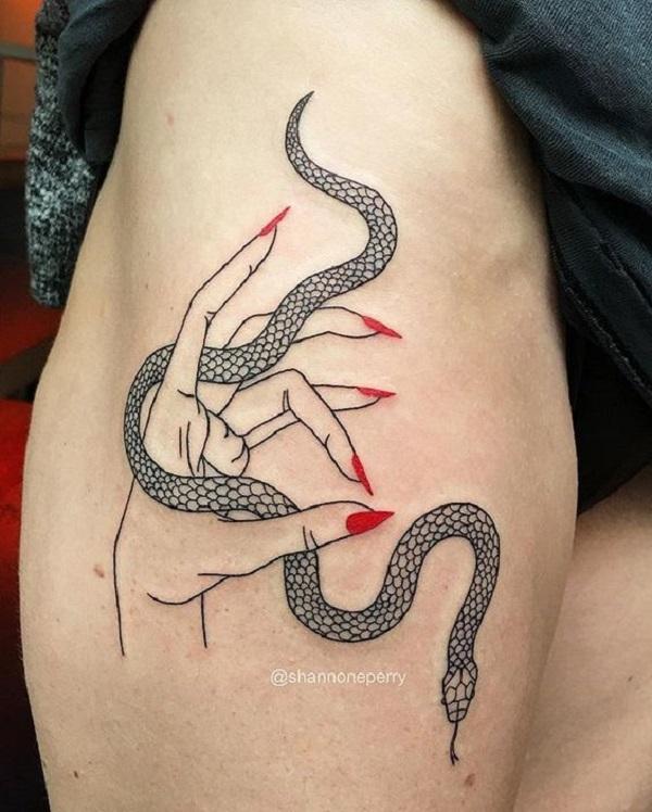 The best snake hip tattoo design and meaning 
