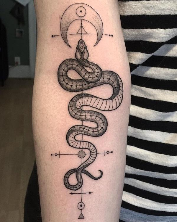 color snake tattoo