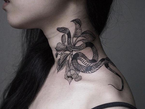 Snake tattoo on collar bone  Dark Mark Ink Tattoo  Jhaiho  Snake tattoo  Tattoos Ink tattoo