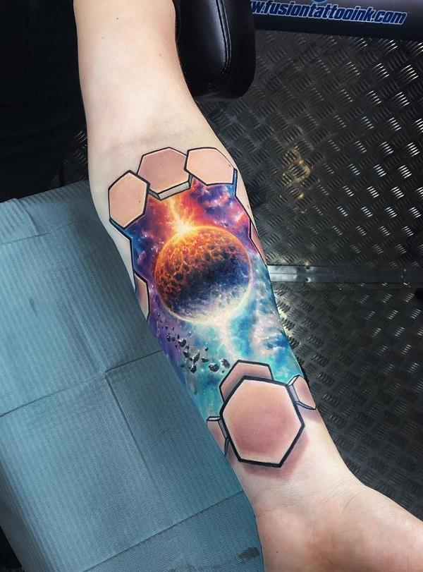 109 Cool Space Tattoos That Are Cosmically Good | Bored Panda