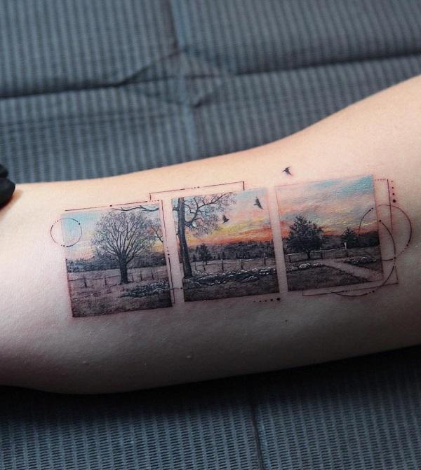 safari landscape tattoo