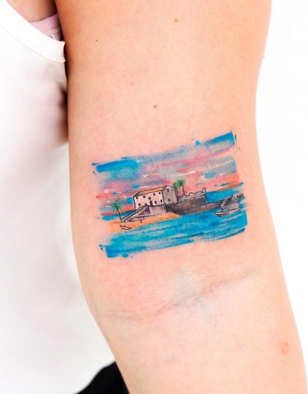 safari landscape tattoo