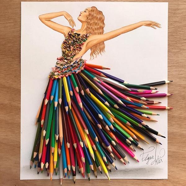 Queen of art Made out of colored pencils