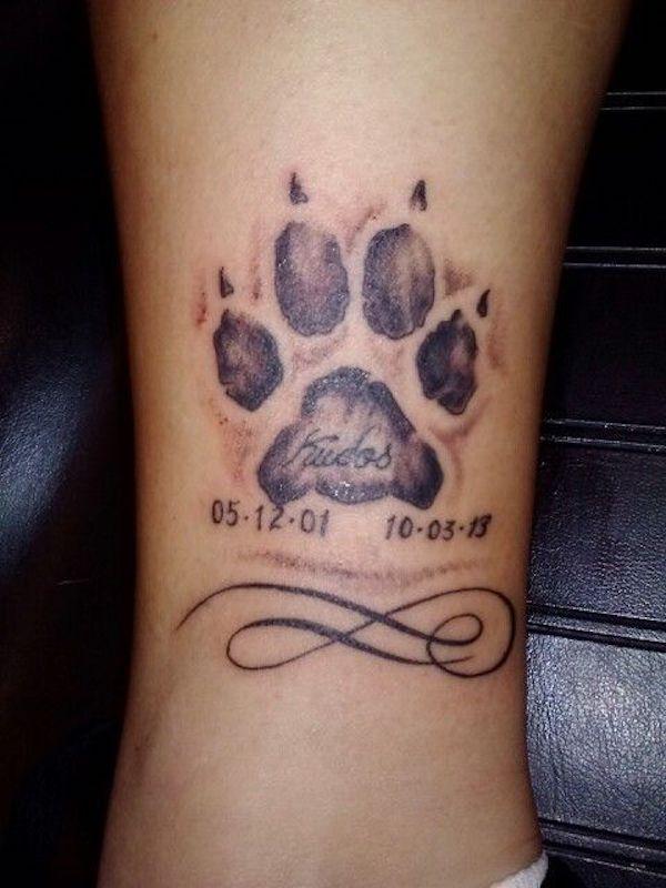 Dog Paw Print Memorial #tattoo #apprentice #tattooapprentice #dog #pawprint  #love #script #memorial #pet | Instagram
