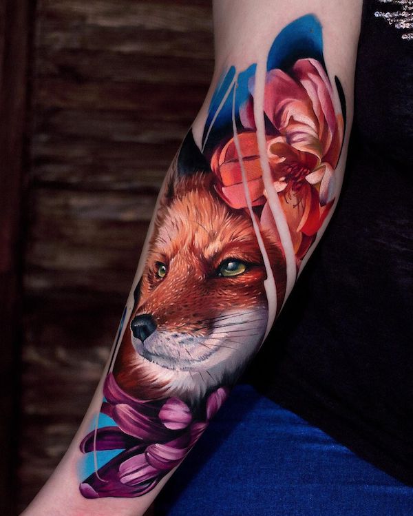 Fox tattoo by Sergey Shanko  Photo 28021