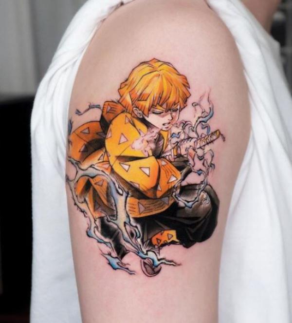 One Piece upper Arm. Anime Half Sleeve – Tattoo Studio München | CHAOS CREW  | Tätowierer München